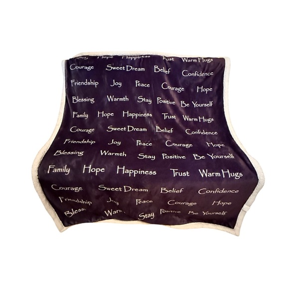 Other - Inspirational Purple Sherpa Blanket with Motivational Words NWOT